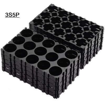 Picture of 2Pcs Battery Holder 3×5 Cell 18650 Lithium Battery Holder Bracket 3S5P Plastic DIY Battery Pack Fixed Combination 18.4mm Hole Diameter Cylindrical Battery Case Holder Spot Welding 18650 Spacer Assembly