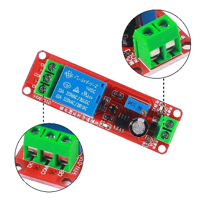 Picture of RED De-lay Timer 0-10Sec HW-010 DC 12V Del-ay Relays Module Timer Switch Adjustable Module NE555 Time De-lay Relay Shield Module Monostable Switches DC 12V De-lay Relay Timer