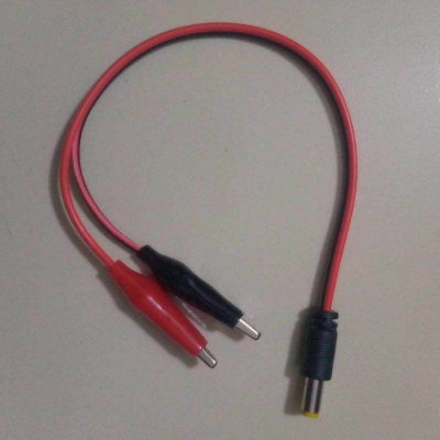 Picture of Male Jack To Dual 29mm Alligator Clip With Cable 2 Pin Connector 2.1mm Male DC Power Jack Socket 5V 12V 24V 5.5×2.1mm Male