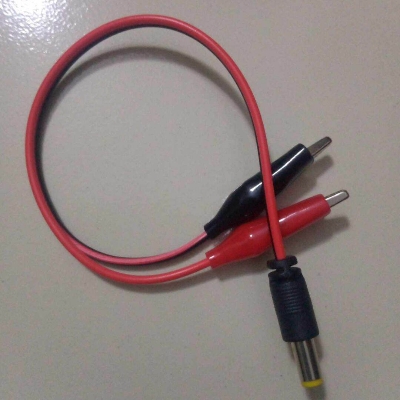 Picture of Male Jack To Dual 29mm Alligator Clip With Cable 2 Pin Connector 2.1mm Male DC Power Jack Socket 5V 12V 24V 5.5×2.1mm Male