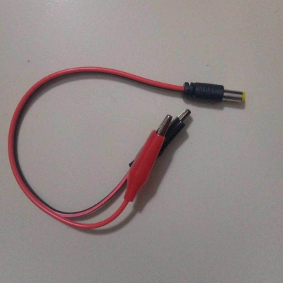 Picture of Male Jack To Dual 29mm Alligator Clip With Cable 2 Pin Connector 2.1mm Male DC Power Jack Socket 5V 12V 24V 5.5×2.1mm Male