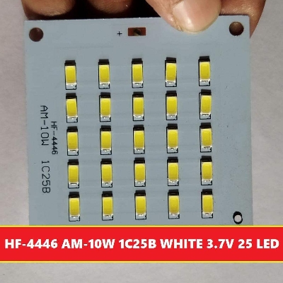 Picture of HF-4446 AM-10W 1C25B WHITE Color DC 3.7V 10W Solar LED SMD White LED Board 69x63mm SMD 25 LED 10 Watt Panel Mount Aluminum Board For Office Home Lighting Garden Solar Panel 18650 Battery