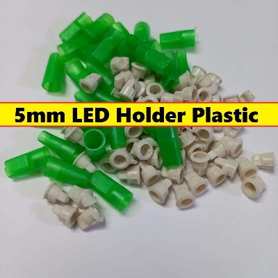 Picture of 50Pcs GREEN 5mm Plastic LED Holder 5mm Series Light Holder Green 5mm Round LED Light Emitting Diode Basic Green Light Bulbs Cover For Decoration Light Party