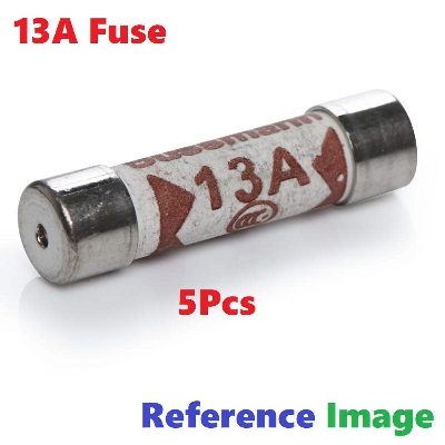 Picture of 5Pcs- Ceramic Fast Blow Type AC 250V 13A BS1362 Glass Fuses Tubes Size 6x25mm Fast Acting Glass Tube Fuse Cartridge Adapter Plug Socket Top 13 Amp Electrical Circuitry & Parts