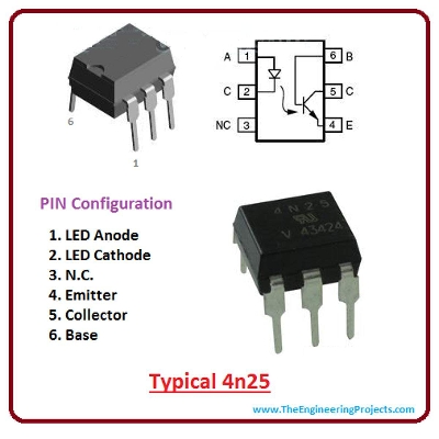 Picture of 2Pcs Optocoupler 4N25 4N-25 Optocoupler IC DC Input Transistor Output Optical Coupler Photo Transistor Through Hole 6 Pin DIP
