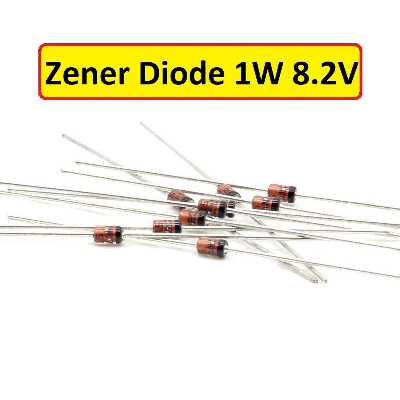 Picture of 10Pcs- 1Watt 8.2V Zener Diodes 1W 8.2V 1N4738 Through Hole Voltage Regulator Zener Diode DO-41 DIP Values Assortment Kit For  Electronics Circuitry & Parts DIY