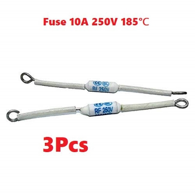 Picture of 3Pcs- Fuse RF250V 10A 180 240mm Thermal Cutoff Protector Metal RF 250V Ceramic Temperature Fuses For Electric Rice Cooker 185 Degree Celsius Electrical Circuitry & Parts