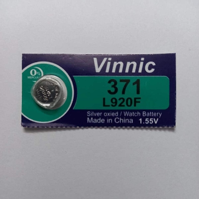 Picture of Button Coin Cell Battery 371 SR920SW SR920 1.55 1.55v Silver Oxide Watch Battery 45mAh 1.5 Volt Watch Batteries
