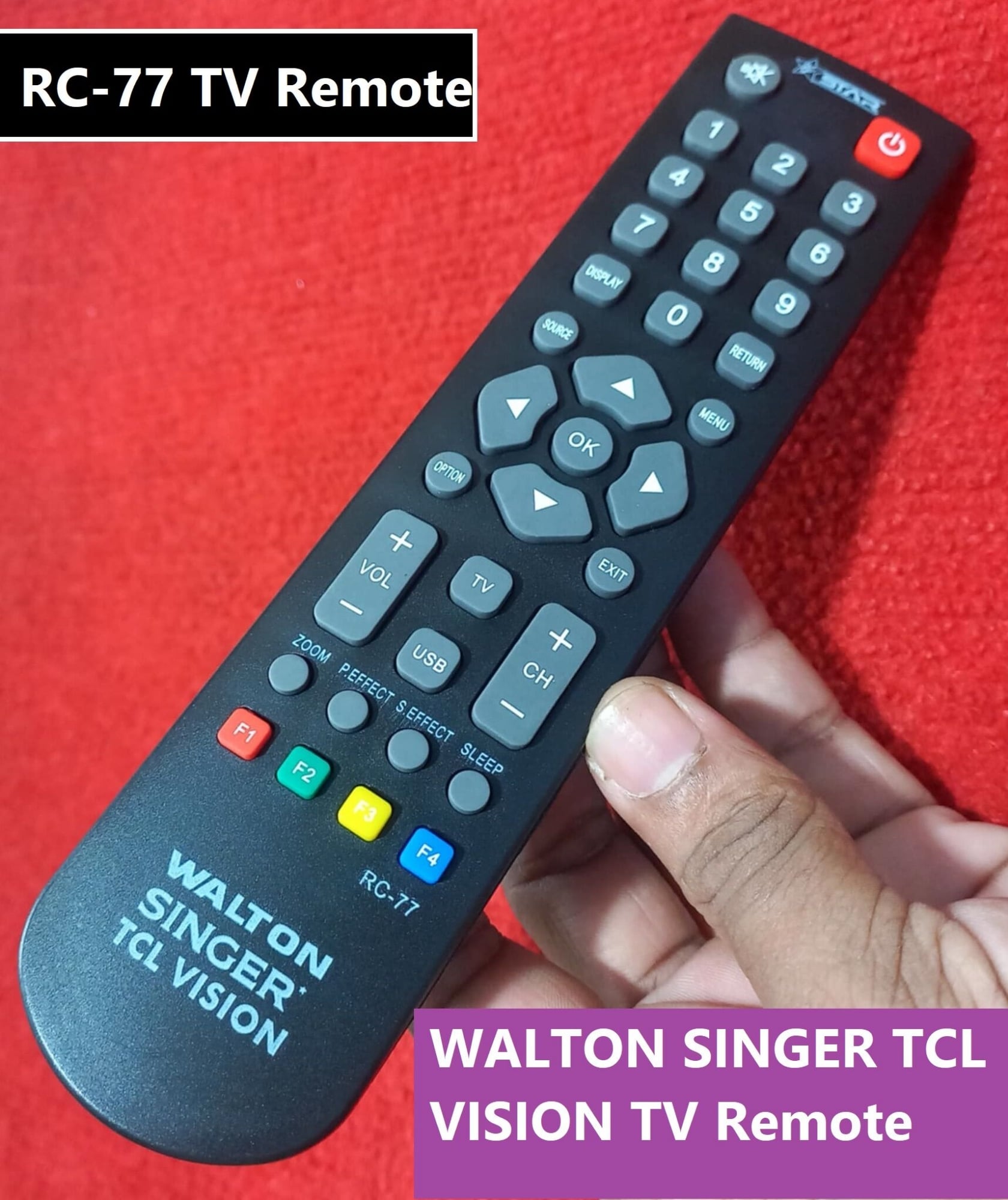 Picture of RC-77 TV Remote Control RC-77 TV Remote Controller LED TV Remote For Wal-ton TV Remote TC-L Vis-ion Sin-ger TV Remote Wal-ton RC 77 TV Remote Universal TV Remote