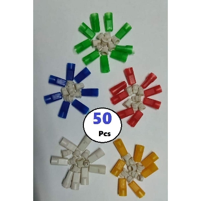 Picture of 50Pcs MIXED WHITE GREEN RED YELLOW BLUE 5mm Plastic LED Holder 5mm Series Light Holder Round LED Light Emitting Diode Light Bulbs Cover For Decoration Light Party