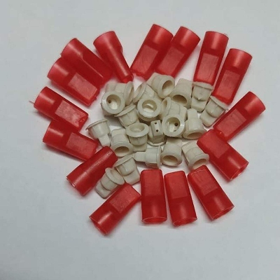 Picture of 50Pcs RED 5mm Plastic LED Holder 5mm Series Light Holder Red 5mm Round LED Light Emitting Diode Basic Red Light Bulbs Cover For Decoration Light Party