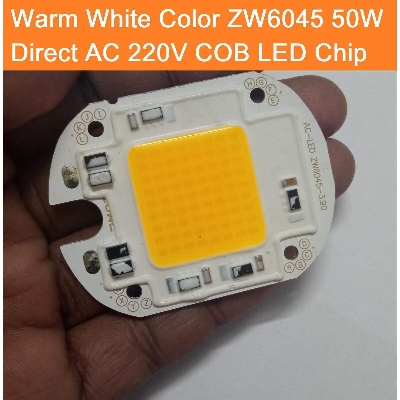 Picture of WARM White Color ZW6045 50W Supper Bright Warm White 50W Direct AC 220V 60x45mm COB LED Chip 50 Watt Warm White Color Light Directly Connect AC 220V Without Need Any Drivers For DIY Flood Light - multicolor