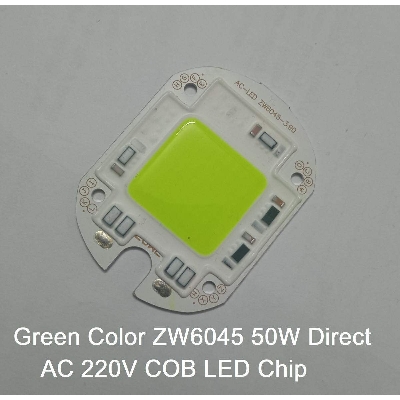 Picture of GREEN Color ZW6045 50W Supper Bright Green 50W Direct AC 220V 60x45mm COB LED Chip 50 Watt Green Color Light Directly Connect AC 220V Without Need Any Drivers For DIY Flood Light - multicolor