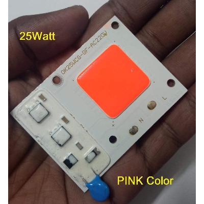Picture of PINK Color OK25WCG-GF 25W Supper Bright Pink 25W Direct AC 220V 60x45mm COB LED Chip 25 Watt Pink Color Light Directly Connect AC 220V Without Need Any Drivers For DIY Flood Light - multicolor