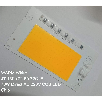 Picture of WARM White Color JT-130.×72-50-72C2B 70W Supper Bright Warm White 70W Direct AC 220V 130x72mm COB LED Chip 70Watt Warm White Color Light Directly Connect AC 220V For DIY Flood Light - multicolor