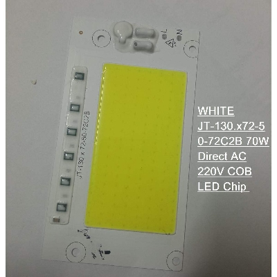 Picture of WHITE Color JT-130.×72-50-72C2B 70W Supper Bright White 70W Direct AC 220V 130x72mm COB LED Chip 70Watt White Color Light Directly Connect AC 220V For DIY Flood Light - multicolor
