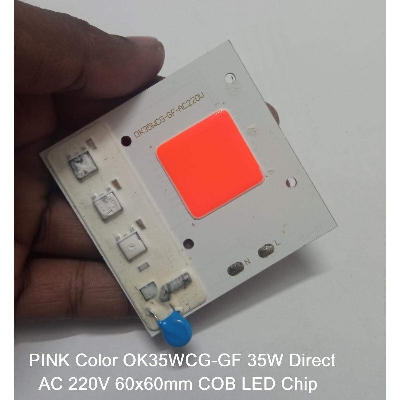 Picture of PINK Color OK35WCG-GF 35W Supper Bright Pink 35W Direct AC 220V 60x60mm COB LED Chip 35 Watt Pink Color Light Directly Connect AC 220V Without Need Any Drivers For DIY Flood Light - multicolor