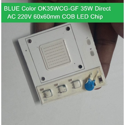 Picture of BLUE Color OK35WCG-GF 35W Supper Bright Blue 35W Direct AC 220V 60x60mm COB LED Chip 35 Watt Blue Color Light Directly Connect AC 220V Without Need Any Drivers For DIY Flood Light - multicolor