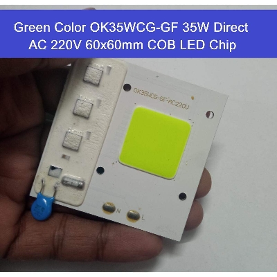 Picture of GREEN Color OK35WCG-GF 35W Supper Bright Green 35W Direct AC 220V 60x60mm COB LED Chip 35 Watt Green Color Light Directly Connect AC 220V Without Need Any Drivers For DIY Flood Light - multicolor