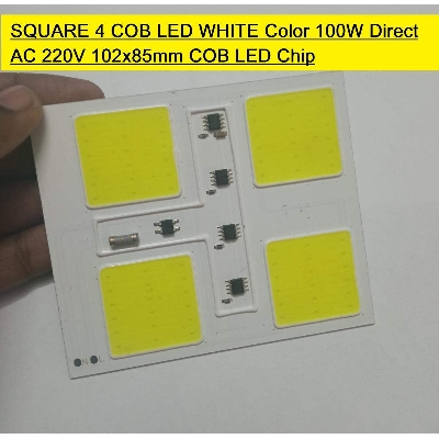 Picture of SQUARE 4 COB LED WHITE Color 100W Supper Bright White 100W Direct AC 220V 102x85mm COB LED Chip 100Watt White Color Light Directly Connect AC 220V For DIY Flood Light - multicolor