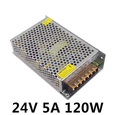 Picture of SMPS AC 220v To DC 24V 5A 120W Switching Mode Power Supply Adapter Charger For Electronic Project Industrial Security Camera Cables, Leads & Adapters