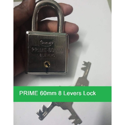Picture of PRIME 60mm Eight Levers Double Locking Pad Locks Top Security 8 Levers 60mm Padlock With 3 Keys Rust Proof Mechanism Non Interchangeable Key For Shop Garage Warehouse Godown Showroom Locking