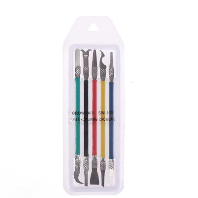 Picture of CROWBAR 5 In 1 SW-103 Crowbar Opening Tools Universal Dual End Tool Boot Stick Crowbar Crank-Shaped Blade Wire Winder Nail Puller Opener Tools For Mobile CPU Degumming Home Appliance Disassembling LCD Touch Screen Repairing Tool