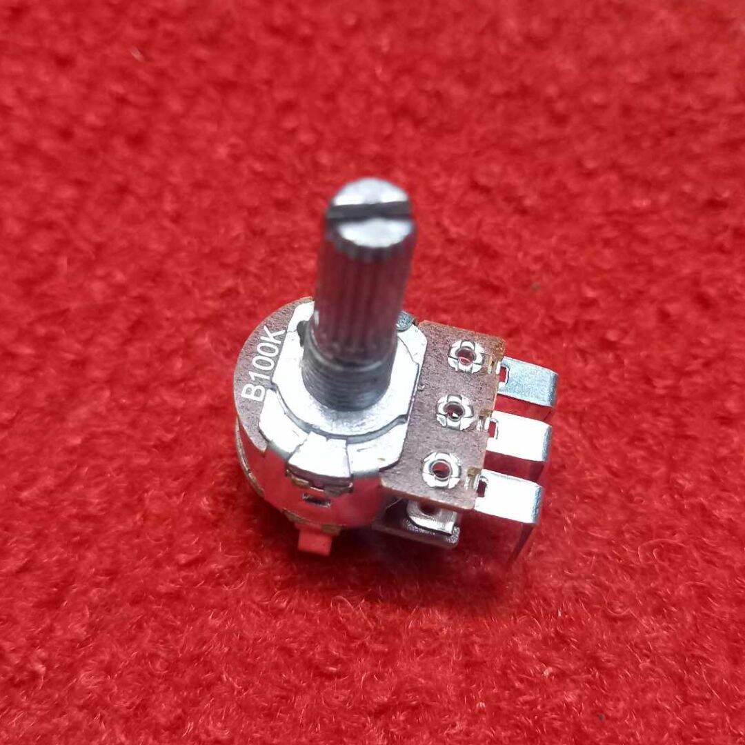 Picture of Unique Selections - 2Pcs 6 Pin 100K Potentiometer Dual Linear Panel Mount 100K Ohm 1/2 Watt 6 Pin Double Gang 6 Terminals 100K