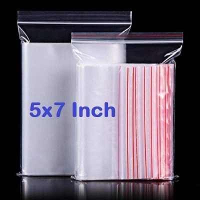 Picture of Zipper Lock Bags 100Pcs Size 5×7″ Inch 127×177.8mm Zip Lock Plastic Transparent Packet Zipper Poly Clear Plastic Bags Re-Sealable Packaging Bags For Cloth Food Gifts Jewelry Display Bag
