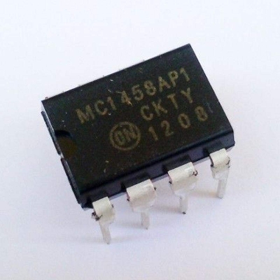 Picture of 2Pcs DIP OPAMP Integrated Circuit 1458 MC1458L MC1458P LMC1458N Operational Amplifier Chip IC Dual Audio High Gain 8Pin DIP Electrical Circuitry & Parts