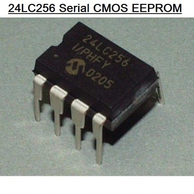 Picture of 24LC256P 24LC256 Serial CMOS EEPROM 256KB 32Kx8 Microchip Serial EEPROM IC DIP-8 Package I2C Bus IC