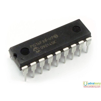 Picture of PIC16F88 PIC-16F88 PIC 16F88 Microcontrollers IC 8-Bit 8MHz 4KB Flash Microchip MCU DIP-18 18 Pin Dual In Line Package Chip Electrical Circuitry & Parts
