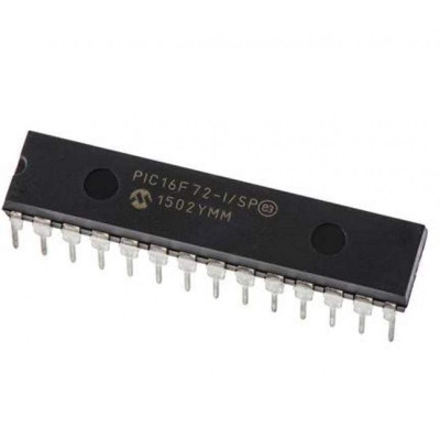 Picture of PIC16F72 PIC-16F72 PIC 16F72 Microcontrollers IC 8-Bit 20MHz 2KB Flash Microchip MCU DIP-28 28 Pin Dual In Line Package Chip Electrical Circuitry & Parts