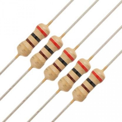 Picture of 50Pcs- 6.8K Ohm Resistors 1/4W 6.8K Ohm Carbon Film Resistor 6.8K Ohm Resistance 0.25 Watt 5% Tolerance Fixed Resistors Passive Components 2 Pin Leads