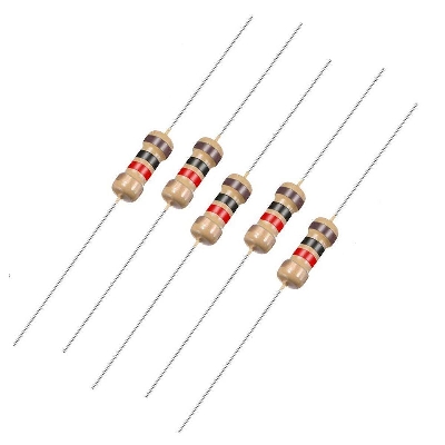 Picture of 50Pcs- 330K Resistors 1/4W 330K Ohm Carbon Film Resistor 330K Resistance 0.25 Watt 5% Tolerance Fixed Resistors For Passive Components 2 Pin Leads