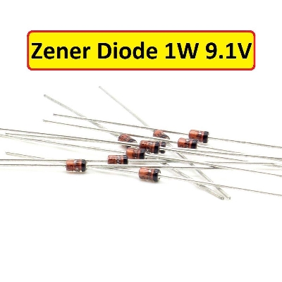 Picture of 10Pcs- 1Watt 9.1V Zener Diode 1W 9.1V 1N4739 Through Hole Voltage Regulator Zener Diode DO-41 DIP Values Assortment Kit For Electronics Circuitry & Parts DIY