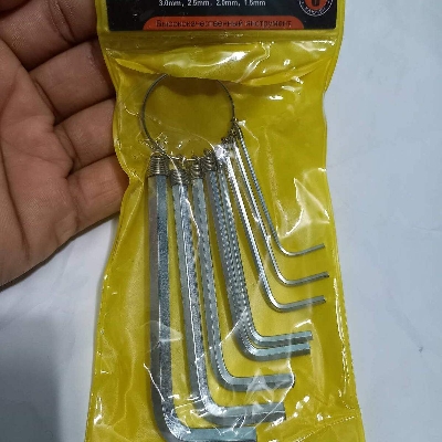 Picture of Hexagon 8 Pcs Metric Combination Hex Key Allen Wrench Set 1.5Mm 2.Mm 2.5Mm 3Mm 3.5Mm 4Mm 5Mm 6Mm Keyring Hand Bicycle Repair Screw Driver Tool Set - Screw Driver Set