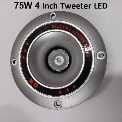 Picture of LED With Super Bu-llet Tweeter 75W 4 Inch Professional Hi-Fi Tweeter Voice Ultra Sound Multimedia DC 12V 75 Watt 4 Ohms Audio Speaker HiFi Deep For Home Theater Loudspeaker Car Horn Stereo Amplifier