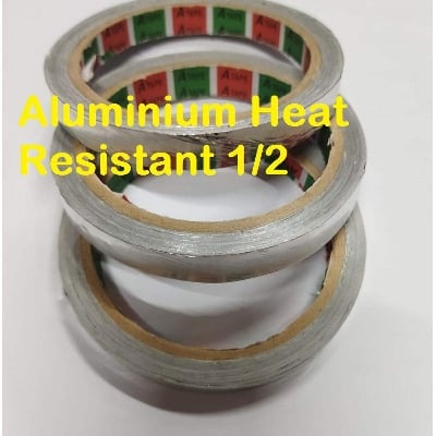 Picture of Aluminium Heat Resistant Adhesive Tape 1/2Inch 12.5mm Heat Resistant Silver Duct Tape High Temperature Foil Adhesive Sealing Polyimide Tape For Phone PCB Soldering Repair