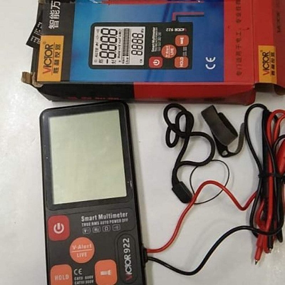 Picture of VC922 VC-922 922 Smart Multi-Purpose Pocket Scale Portable Digital Multimeter True RMS Auto Power Off Tester With Flash Light Digital Display Voltage Ampere Meter Test Probe DC AC LCD Display Multimeters
