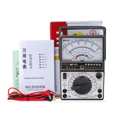 Picture of MF-47 Analog Multimeter Linear Analog Multimeter Tester AC DC Voltmeter Buzzer Ohm Battery Test Tool AC/DC AVO Amp Volt Ohm