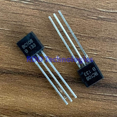 Picture of 5Pcs- BC108 C108 BC-108 BC 108 20V 200mA NPN General Purpose Transistors BC 108 NPN 3 Pin TO-92 Package Bipolar Low Power Transistor