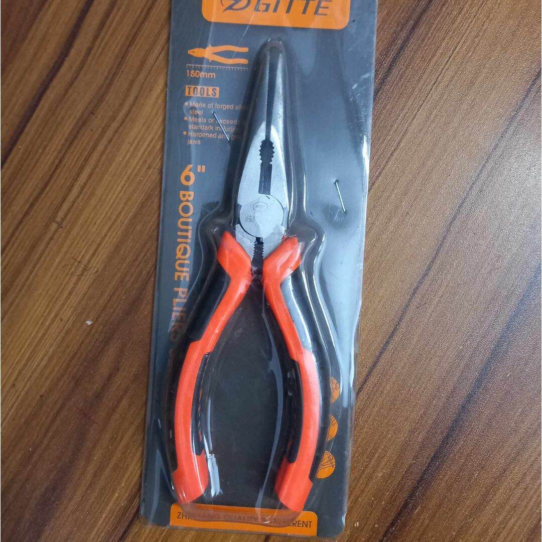Picture of LONG NOSE PLIERS 150mm Multifunctional Long Nose Mini Plus Tools 6 Inch Carbon Steel Outdoor Camping Hand Nose Plus Mini Tools Plus Wire Nose Pliers