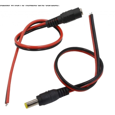 Picture of 1Pair- Cable With MALE FEMALE 2 Pin Connector 2.1mm Male Female DC Power Jack Socket 5V 12V 24V 5.5×2.1mm Male Female Connector Male Female Jack 2 Pin Male Female Socket Power Cables