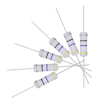 Picture of 10Pcs- 2Watt 47 Ohm Resistor Power Resistor 2W 47 Ohm Metal Film Resistor 47 Ohm Resistor 2 Watt Metal Oxide Film Axial Lead ±5% Tolerance Passive Components 2 Pin Leads