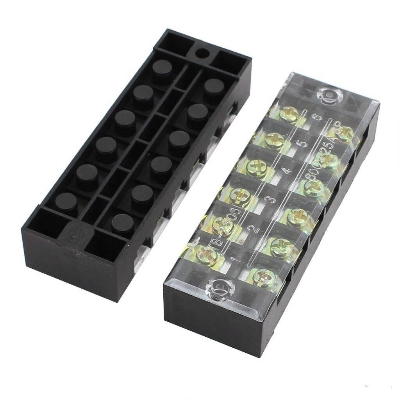 Picture of TB-2506 6P Double Row Terminal Block 600V 25A Terminal Block TB-2506 600V 25A 6P Double Row 6 Pin Terminal Block TB-2506 Terminal Block 600V 25A TB Series 6 Positions Cables Connectors