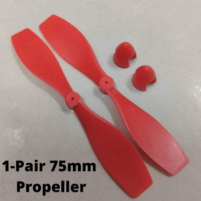 Picture of 1-Pair 75mm Prop-eller Bla-de Fan DC 720 820 1020 Carbon Brushed Motor Prop-eller Bla-de Wi-ng 75mm 2.95 Inch Fans Cooling Fans