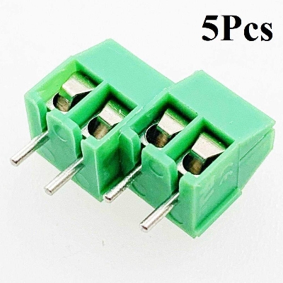 Picture of 5Pcs- 2Pin GREEN Color KF301-2P 2 Pin Leads PCB Mount Straight Screws Terminal Block Connector 5.08mm Pitch Socket For Cables Connectors - 270317577