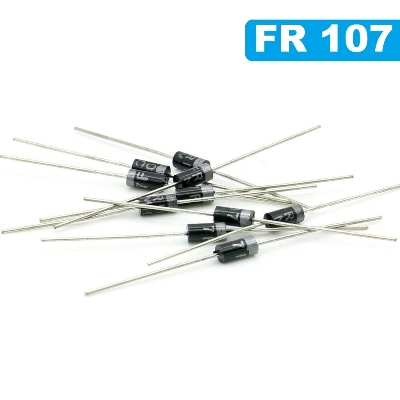 Picture of 15Pcs- FR107 Diode 1000V 1A General Purpose Rectifier Diodes FR107 Axial Diode DO-15 Package 2 Pin Leads - Minimalistic Sophistication
