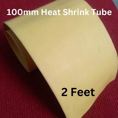 Picture of 2 Feet- 100mm Heat Shrink Tube 100mm YELLOW Heatshrink Tubing Shrinkable Wrap Wire Cables Sleeve Set Heat Shrink Φ100mm Wire DIY Cable Connector Repairs